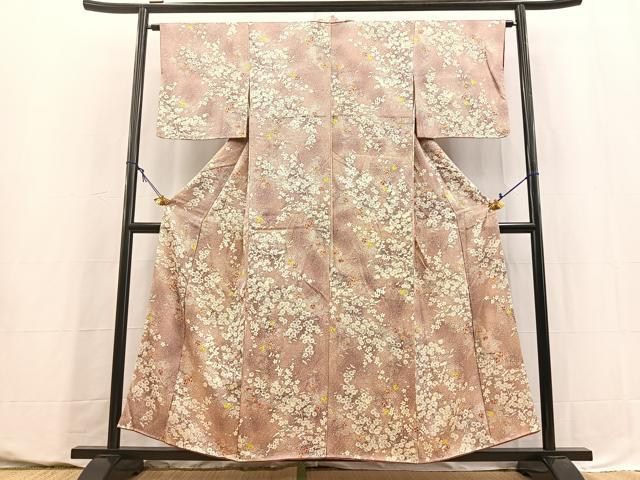 平和屋着物■上質な小紋　草花文　暈し染め　正絹　逸品　BAAY5589yc