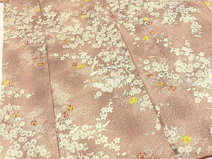 平和屋着物■上質な小紋　草花文　暈し染め　正絹　逸品　BAAY5589yc