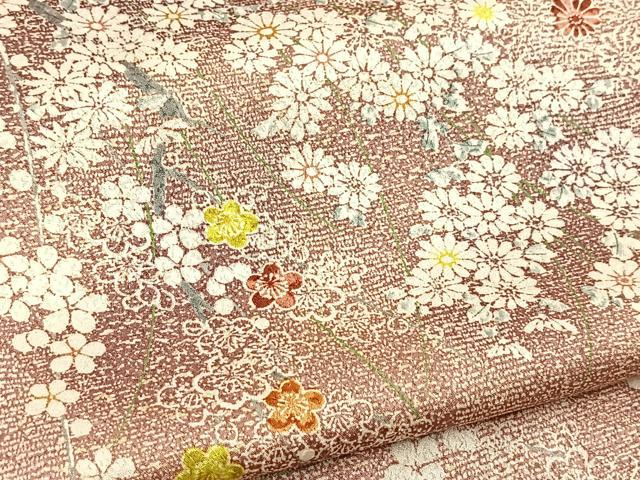 平和屋着物■上質な小紋　草花文　暈し染め　正絹　逸品　BAAY5589yc