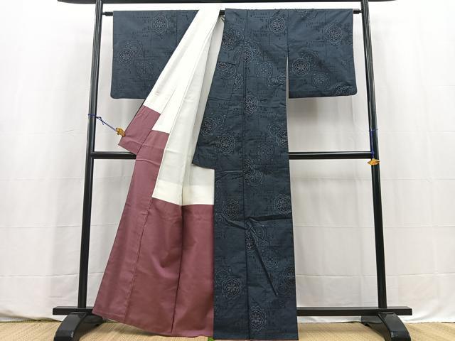 平和屋着物■本場大島紬　7マルキ　正倉院花文　正絹　逸品　BAAY5592yc