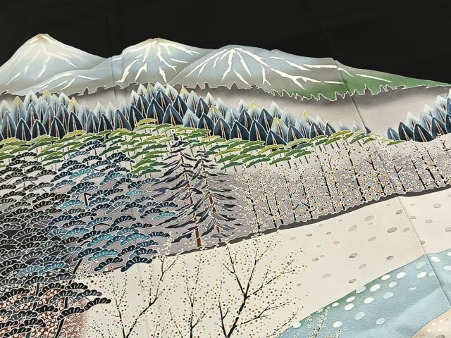 平和屋着物■豪華黒留袖　友禅　作家物　千曲川　正絹　逸品　BAAY5593yc