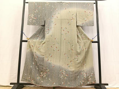 平和屋着物■訪問着　枝垂れ桜文　暈し染め　金彩　鬼しぼ縮緬　正絹　逸品　BAAY5594yc