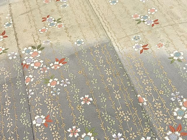 平和屋着物■訪問着　枝垂れ桜文　暈し染め　金彩　鬼しぼ縮緬　正絹　逸品　BAAY5594yc