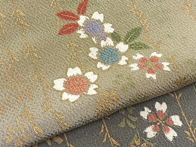 平和屋着物■訪問着　枝垂れ桜文　暈し染め　金彩　鬼しぼ縮緬　正絹　逸品　BAAY5594yc