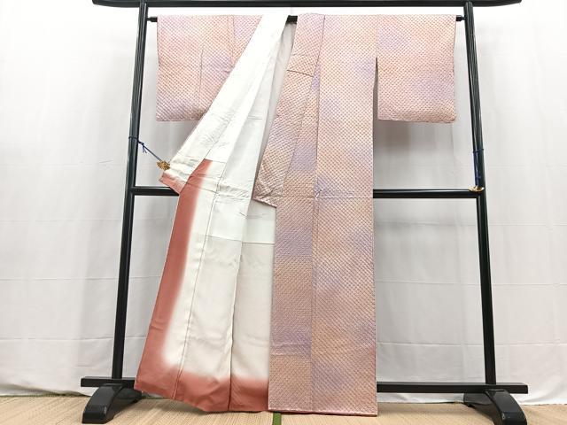 平和屋着物■上質な小紋　総絞り　暈し染め　正絹　逸品　BAAY5597yc