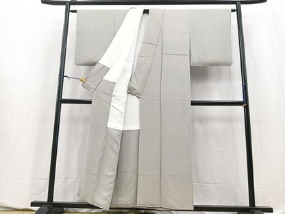 平和屋着物■上質な色無地　蕎麦切色　正絹　逸品　BAAY5598yc