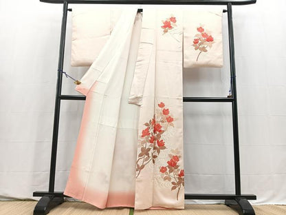 平和屋着物■訪問着　刺繍　流水花文　金糸　正絹　逸品　BAAY5599yc
