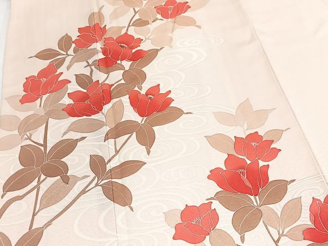 平和屋着物■訪問着　刺繍　流水花文　金糸　正絹　逸品　BAAY5599yc