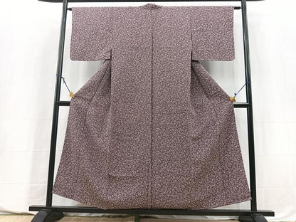 平和屋着物■上質な小紋　花鳥文　鬼しぼ縮緬　正絹　逸品　BAAY5601yc