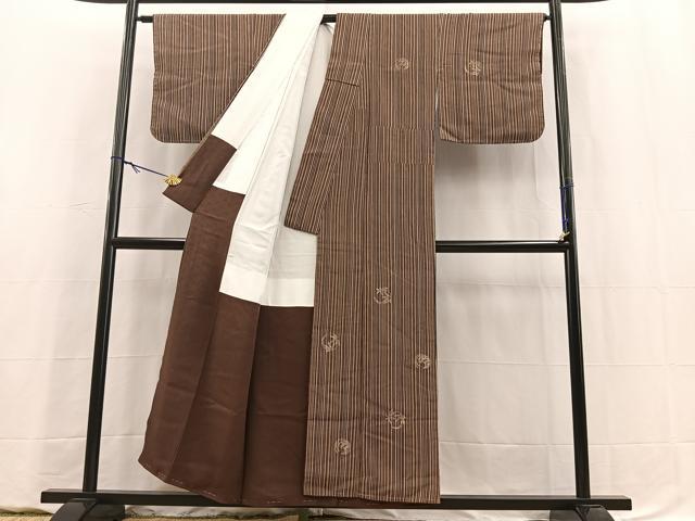 平和屋着物■訪問着　お召地　総刺繍　草花丸文　金彩　正絹　逸品　未使用　BAAY5606yc