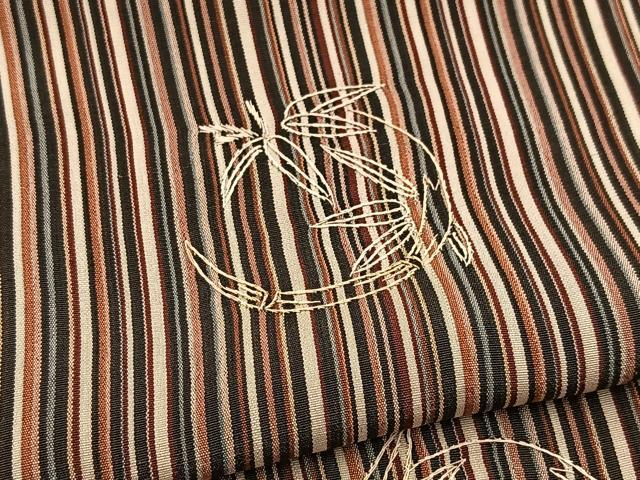 平和屋着物■訪問着　お召地　総刺繍　草花丸文　金彩　正絹　逸品　未使用　BAAY5606yc