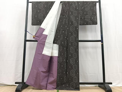 平和屋着物■本場大島紬　亀甲文　正絹　逸品　BAAY5607yc