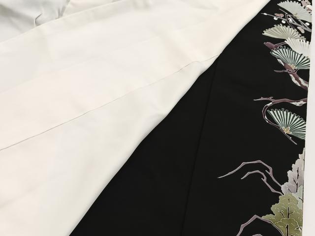 平和屋着物■豪華黒留袖　作家物　駒刺繍　風景松文　正絹　逸品　BAAY5615yc