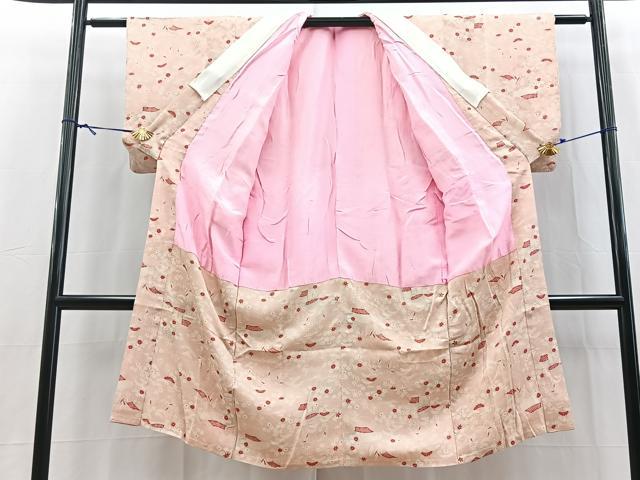 平和屋着物■長襦袢　袷　風景花文　正絹　逸品　BAAY5616yc