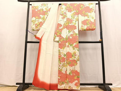 平和屋着物■上質な小紋　雲取り枝梅文　正絹　逸品　BAAY5618yc