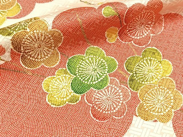 平和屋着物■上質な小紋　雲取り枝梅文　正絹　逸品　BAAY5618yc