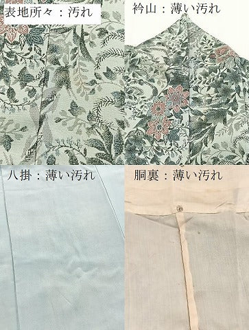 平和屋着物■上質なお召　更紗花文　正絹　逸品　BAAY5620yc