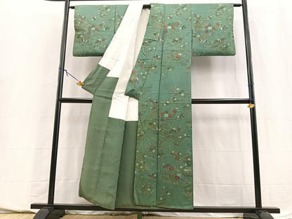 平和屋着物■訪問着　花蝶文　金彩　正絹　逸品　BAAY5624yc