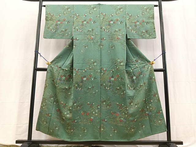 平和屋着物■訪問着　花蝶文　金彩　正絹　逸品　BAAY5624yc