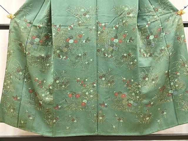 平和屋着物■訪問着　花蝶文　金彩　正絹　逸品　BAAY5624yc