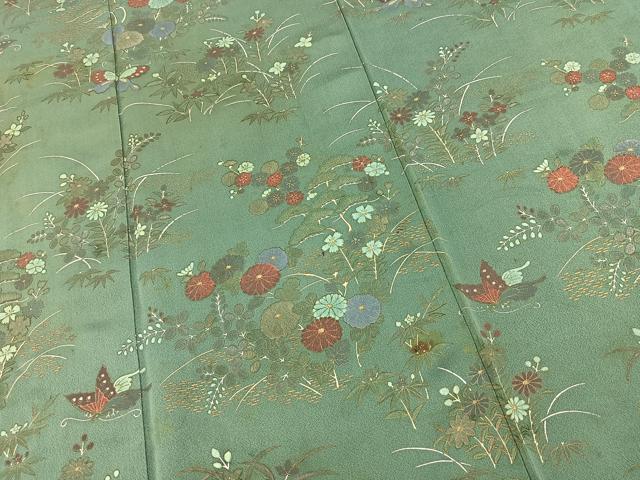 平和屋着物■訪問着　花蝶文　金彩　正絹　逸品　BAAY5624yc