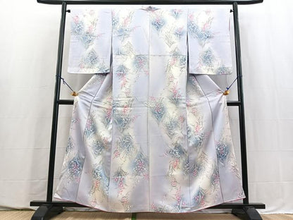 平和屋着物■上質な小紋　草花文　暈し染め　正絹　逸品　BAAY5626yc