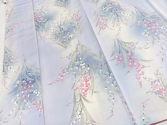 平和屋着物■上質な小紋　草花文　暈し染め　正絹　逸品　BAAY5626yc