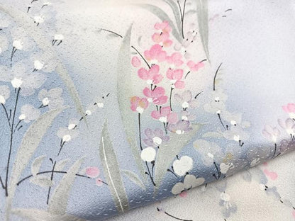 平和屋着物■上質な小紋　草花文　暈し染め　正絹　逸品　BAAY5626yc