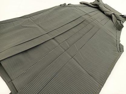 平和屋着物●男性　行灯袴　縞　正絹　逸品　BAAY5630yc
