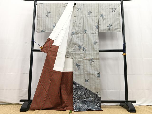 平和屋着物●訪問着　本場縞大島紬　作家物　辻が花　宮脇兼太郎商店謹製　証紙付き　正絹　逸品　BAAY5631yc