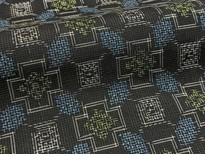 平和屋着物■本場村山大島紬　幾何学文様　正絹　逸品　BAAY5632yc