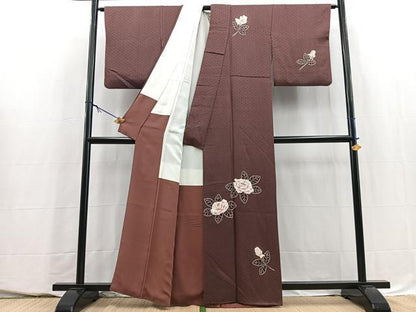 平和屋着物■訪問着　絞り　薔薇　金彩　正絹　逸品　BAAY5638yc