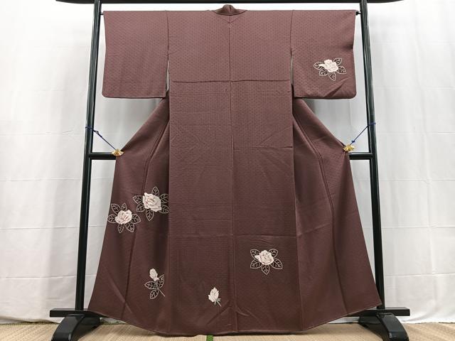 平和屋着物■訪問着　絞り　薔薇　金彩　正絹　逸品　BAAY5638yc