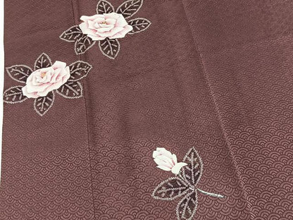 平和屋着物■訪問着　絞り　薔薇　金彩　正絹　逸品　BAAY5638yc