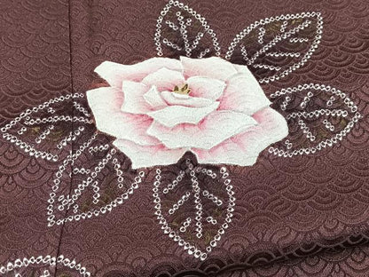 平和屋着物■訪問着　絞り　薔薇　金彩　正絹　逸品　BAAY5638yc