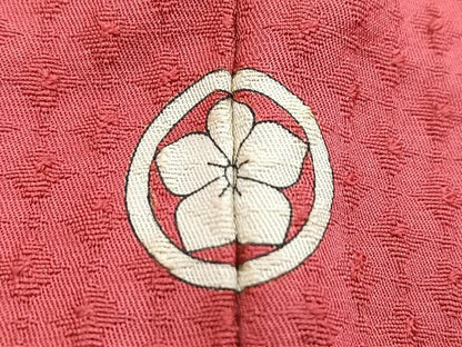 平和屋着物■上質な色無地　格子柄地紋　今様色　正絹　逸品　BAAY5639yc