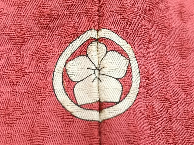 平和屋着物■上質な色無地　格子柄地紋　今様色　正絹　逸品　BAAY5639yc