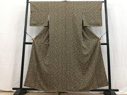 平和屋着物■上質な小紋　花鳥文　正絹　逸品　BAAY5642yc