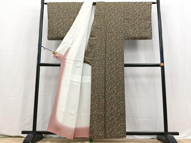 平和屋着物■上質な小紋　花鳥文　正絹　逸品　BAAY5642yc