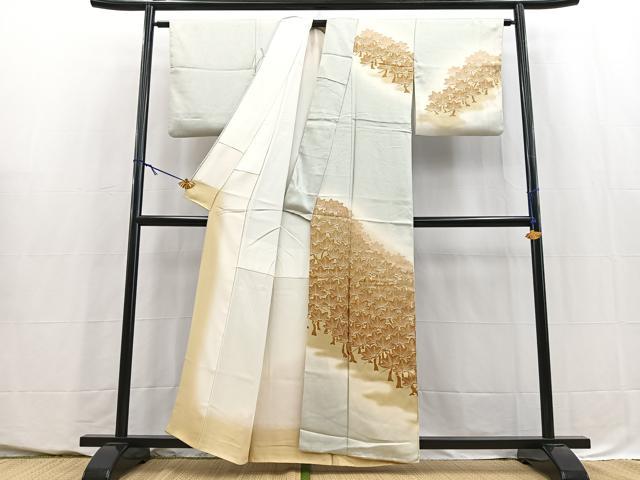 平和屋着物■訪問着　刺繍　草木文　暈し染め　正絹　逸品　BAAY5644yc