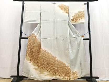 平和屋着物■訪問着　刺繍　草木文　暈し染め　正絹　逸品　BAAY5644yc