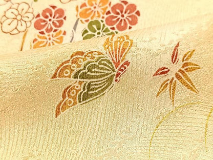 平和屋着物■上質な小紋　花蝶文　型染め　暈し染め　正絹　逸品　未使用　BAAY5645yc