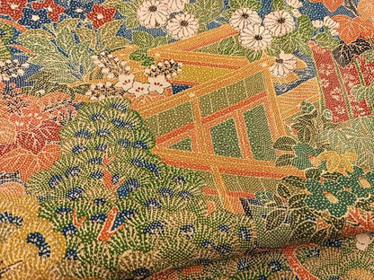 平和屋着物■訪問着　風景花文　正絹　逸品　BAAY5647yc