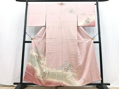 平和屋着物■訪問着　流水御所車花文　暈し染め　金銀彩　正絹　逸品　BAAY5648yc