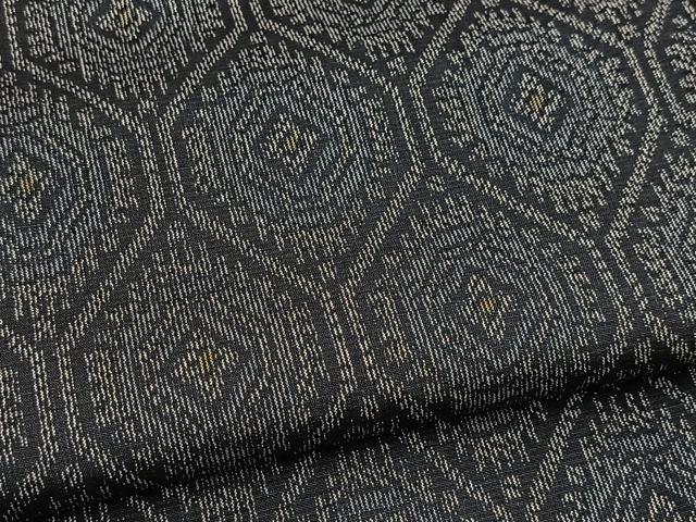 平和屋着物■上質な紬　幾何学文様　正絹　逸品　未使用　BAAY5649yc