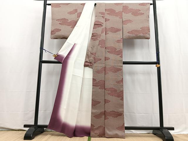 平和屋着物■上質な小紋　雲取り文　正絹　逸品　BAAY5650yc