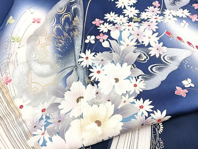 平和屋着物■豪華振袖　花蝶文　暈し染め　金銀彩　正絹　逸品　BAAY5653yc