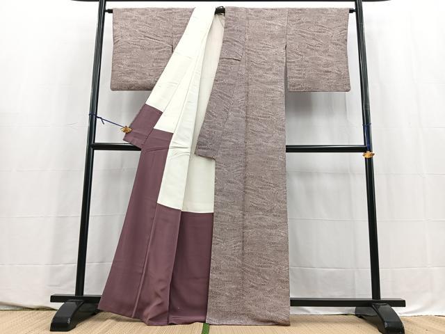 平和屋着物■上質な小紋　立波文　正絹　逸品　BAAY5655yc