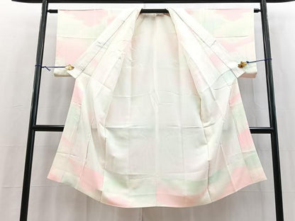 平和屋着物■長襦袢　袷　松皮菱文　正絹　逸品　BAAY5661yc
