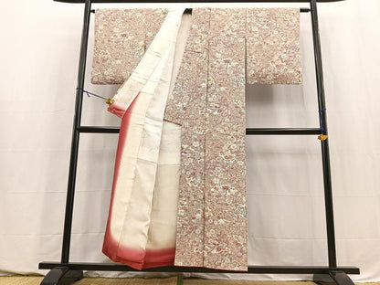 平和屋着物■上質な小紋　雲取り花文　金彩　正絹　逸品　BAAY5664yc